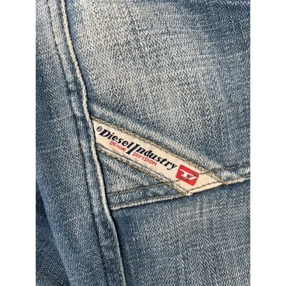 Vintage Diesel Hush Jeans Sz 25 (Meas 26) Made In Italy Bleached Y2K MSRP $475
